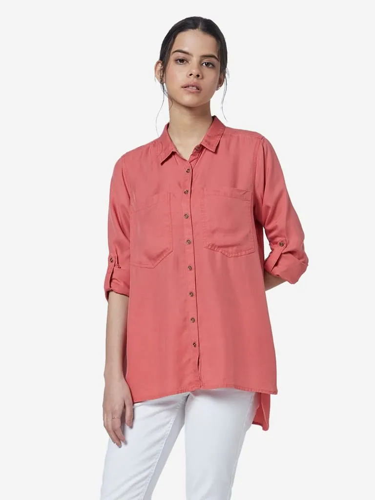 LOV Pink High-Low Tia Shirt