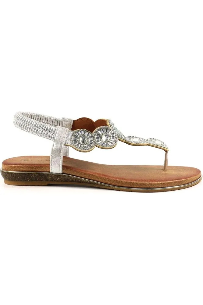 Lunar ladies sandal JLH474 Bora in Silver