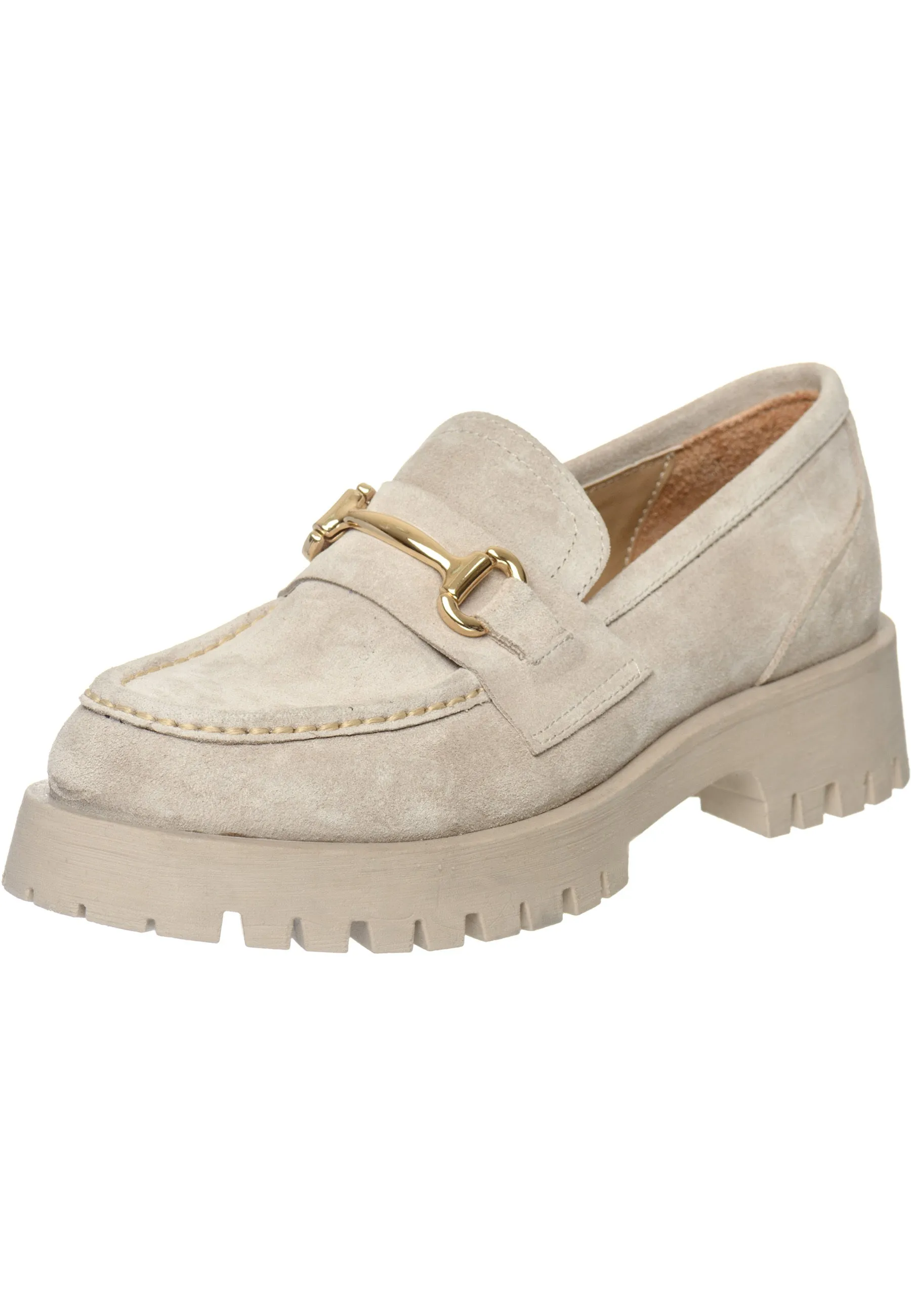 Luxe Glide Gold-Bit Loafers Josephine - Beige