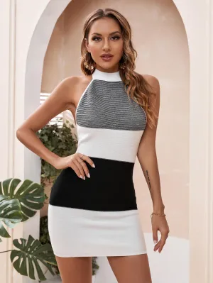 Luxury Stylish Halter Neck Knit Dress