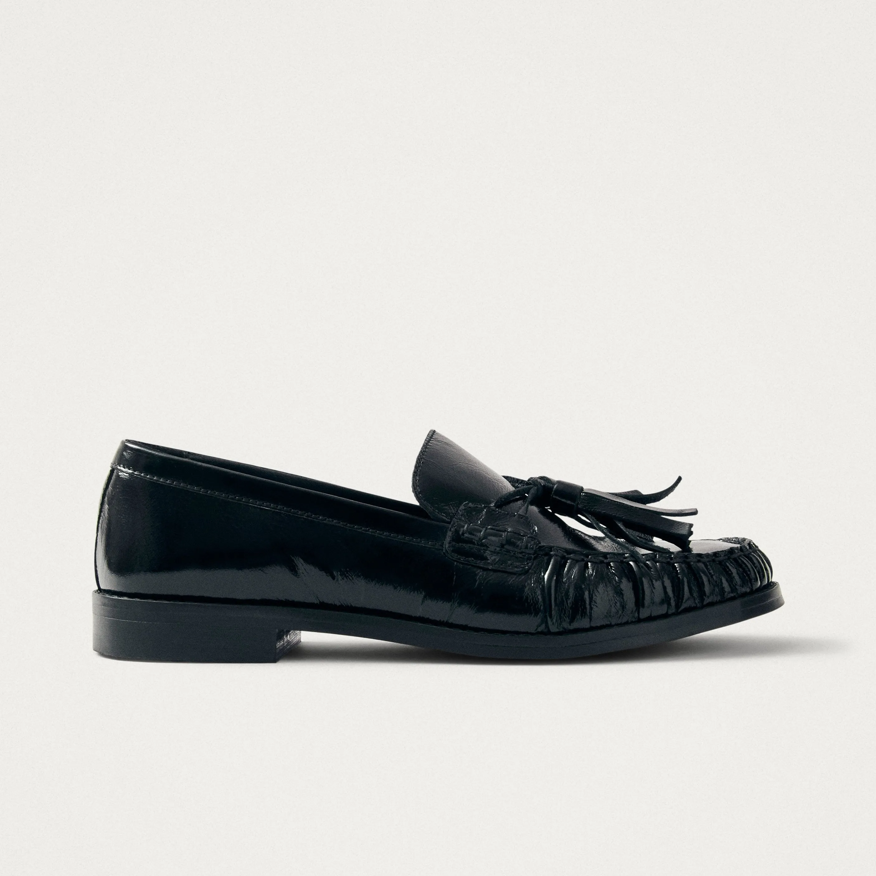 Marietta Onix Black Leather Loafers