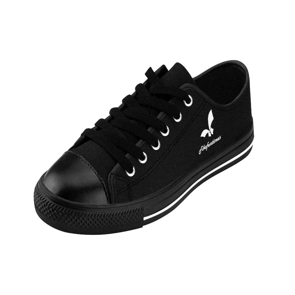 Men Breathable Canvas Lace-Up Fikafuntimes Print Skate Shoes