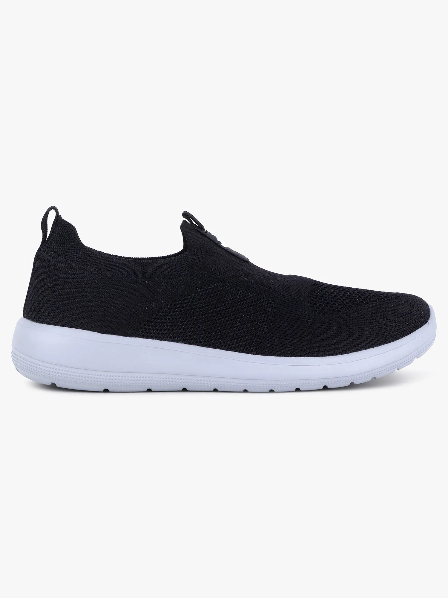 Men's Black Solid Slip-On Casual Shoes