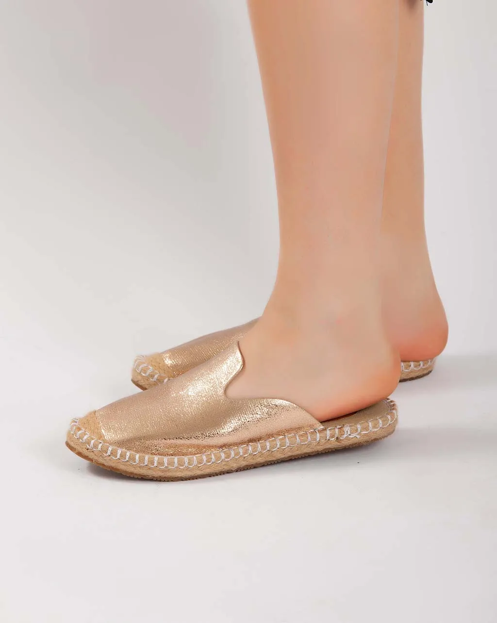 Metallic Mules - Champagne