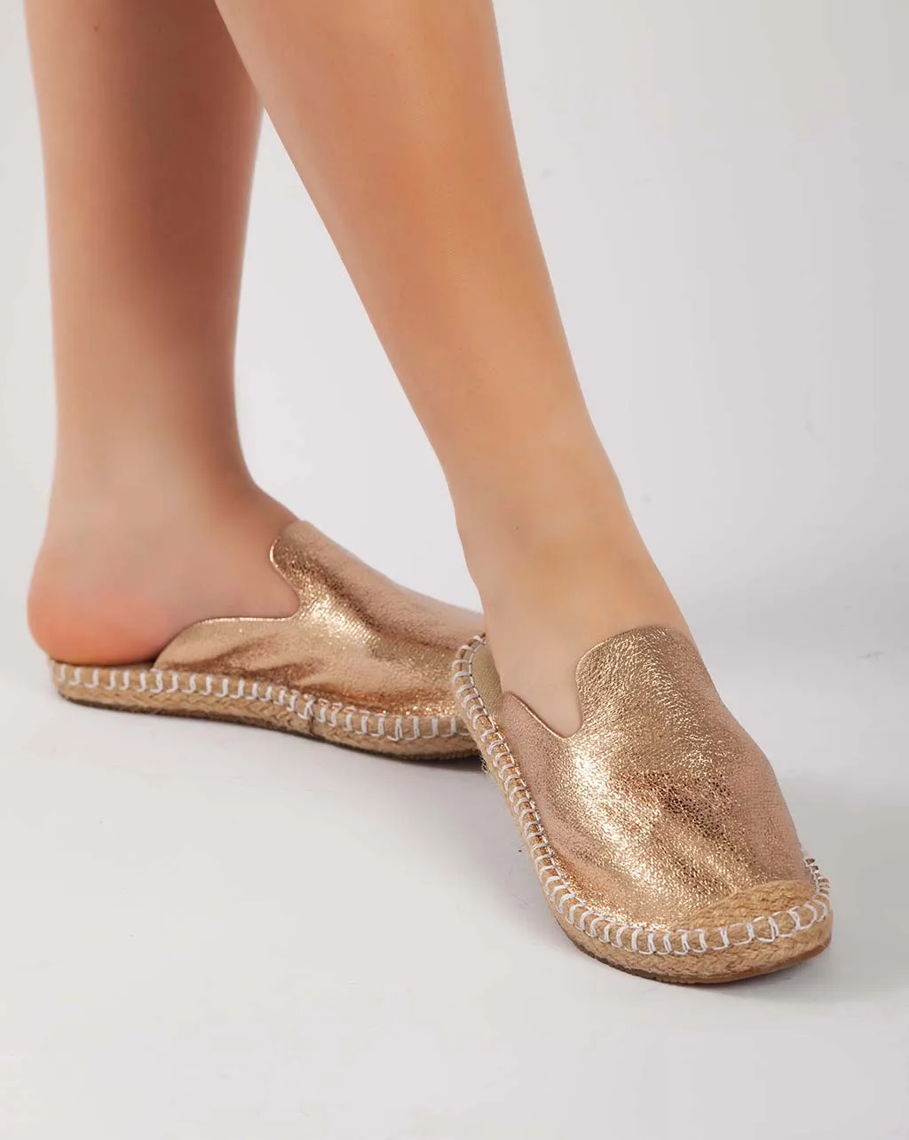 Metallic Mules - Champagne