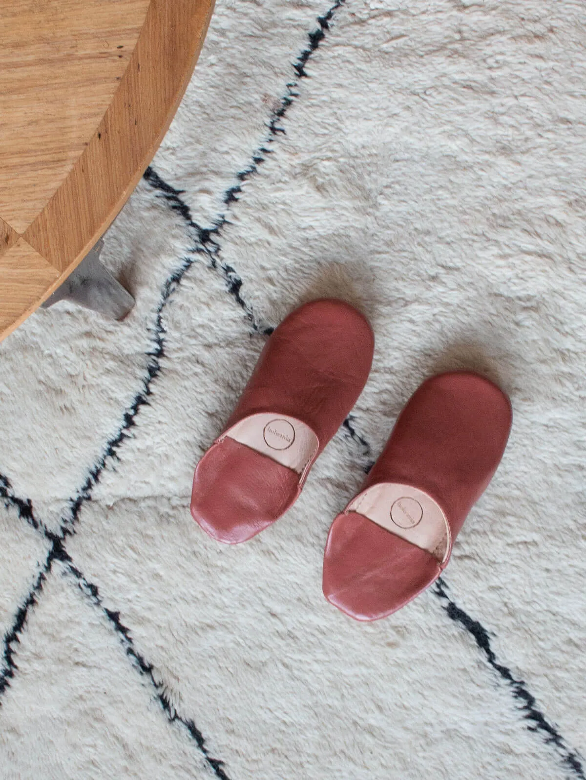 Moroccan Babouche Basic Slippers, Terracotta