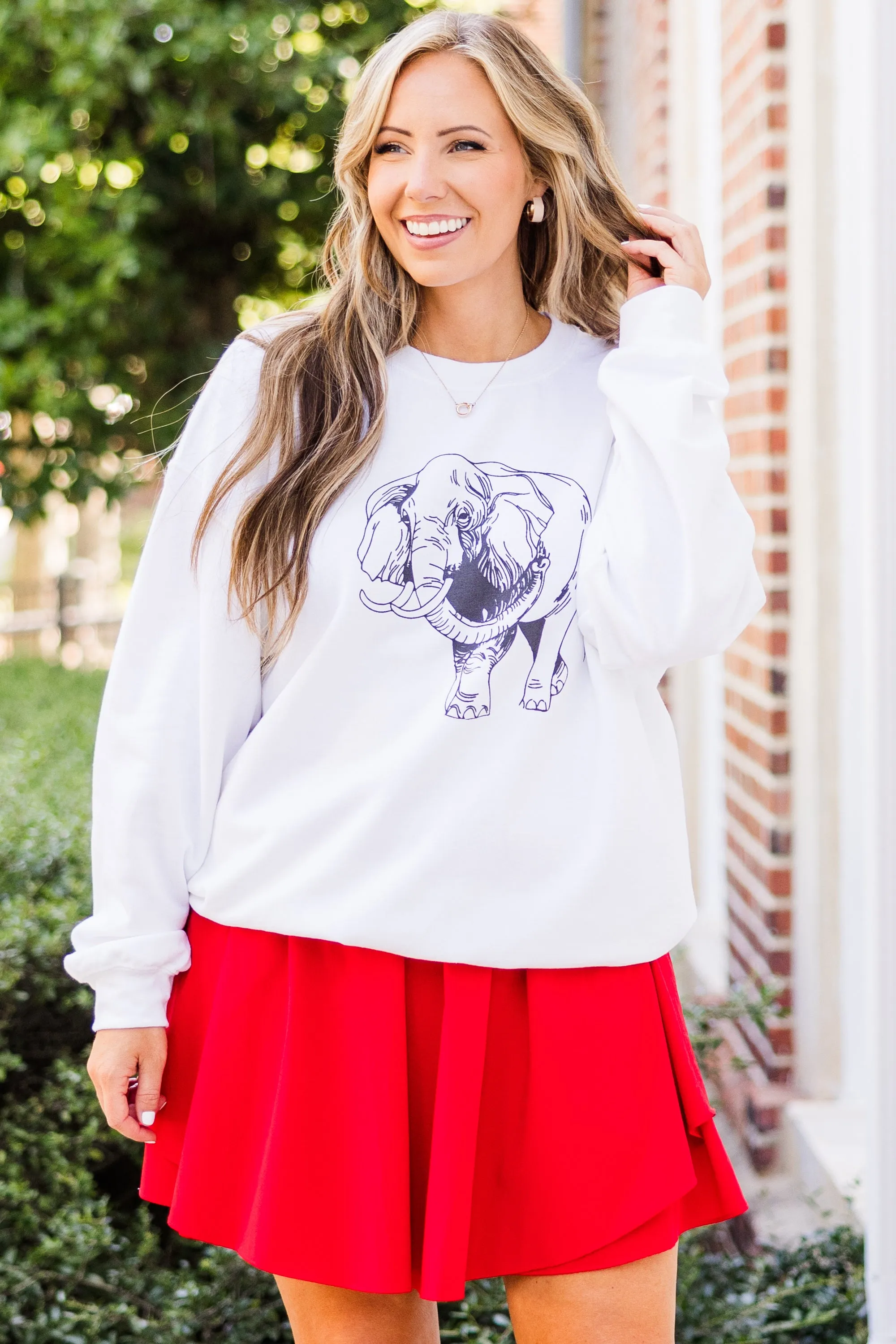 My Favorite Elephant Sweatshirt, White