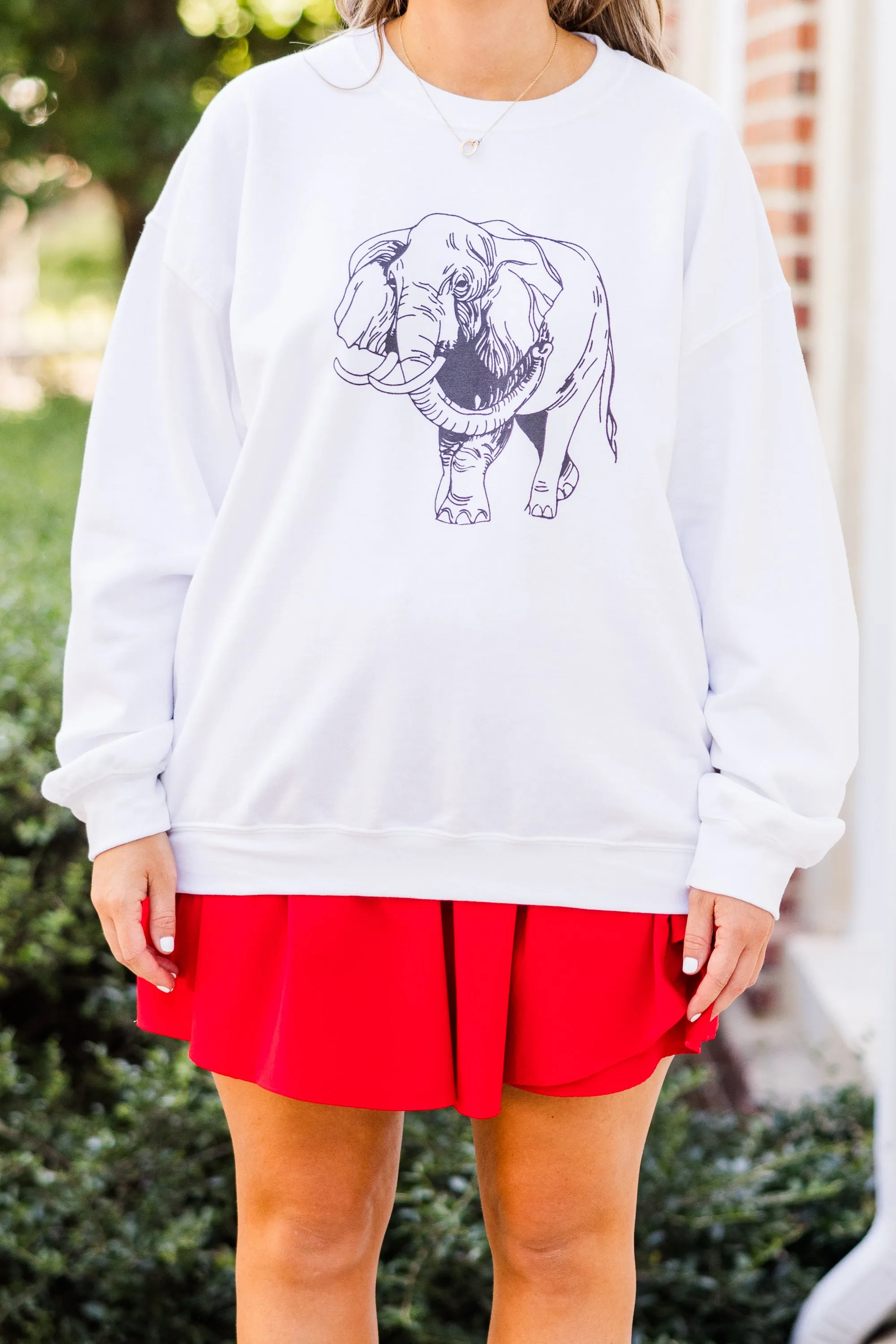 My Favorite Elephant Sweatshirt, White