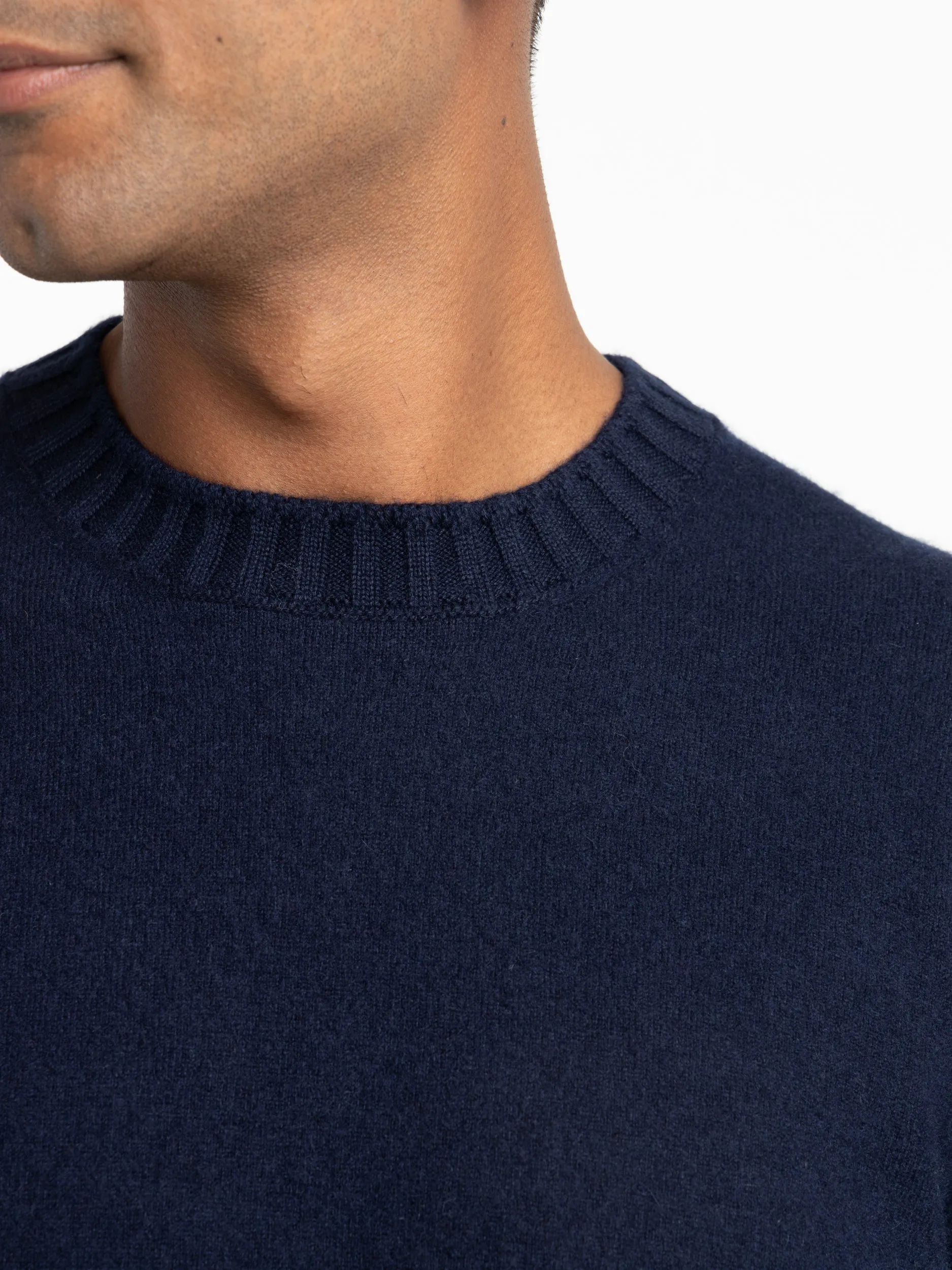 Navy Felt Cashmere Sweater