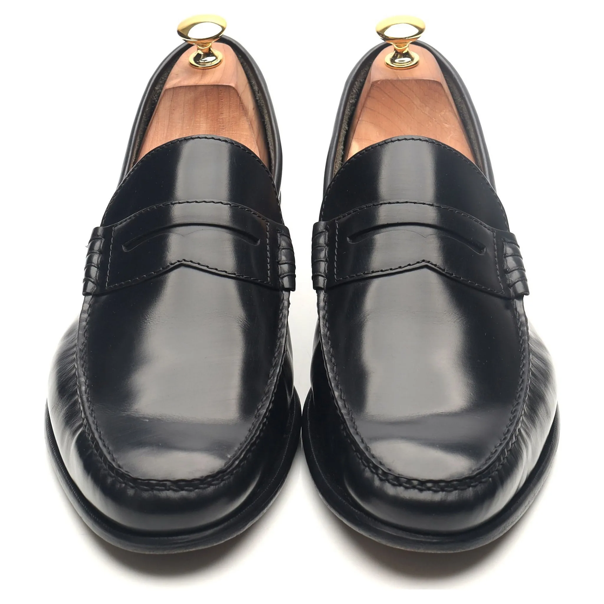 'Newington' Black Leather Loafers UK 10.5 F