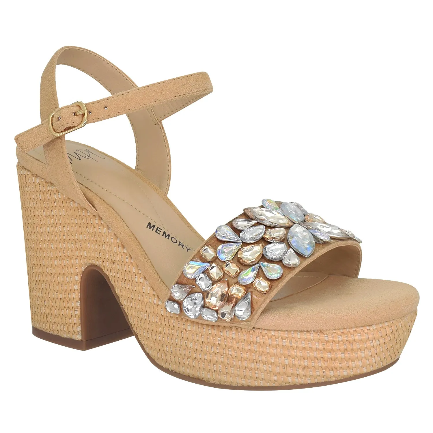 Odely Embellished Platform Sandal with Memory Foam