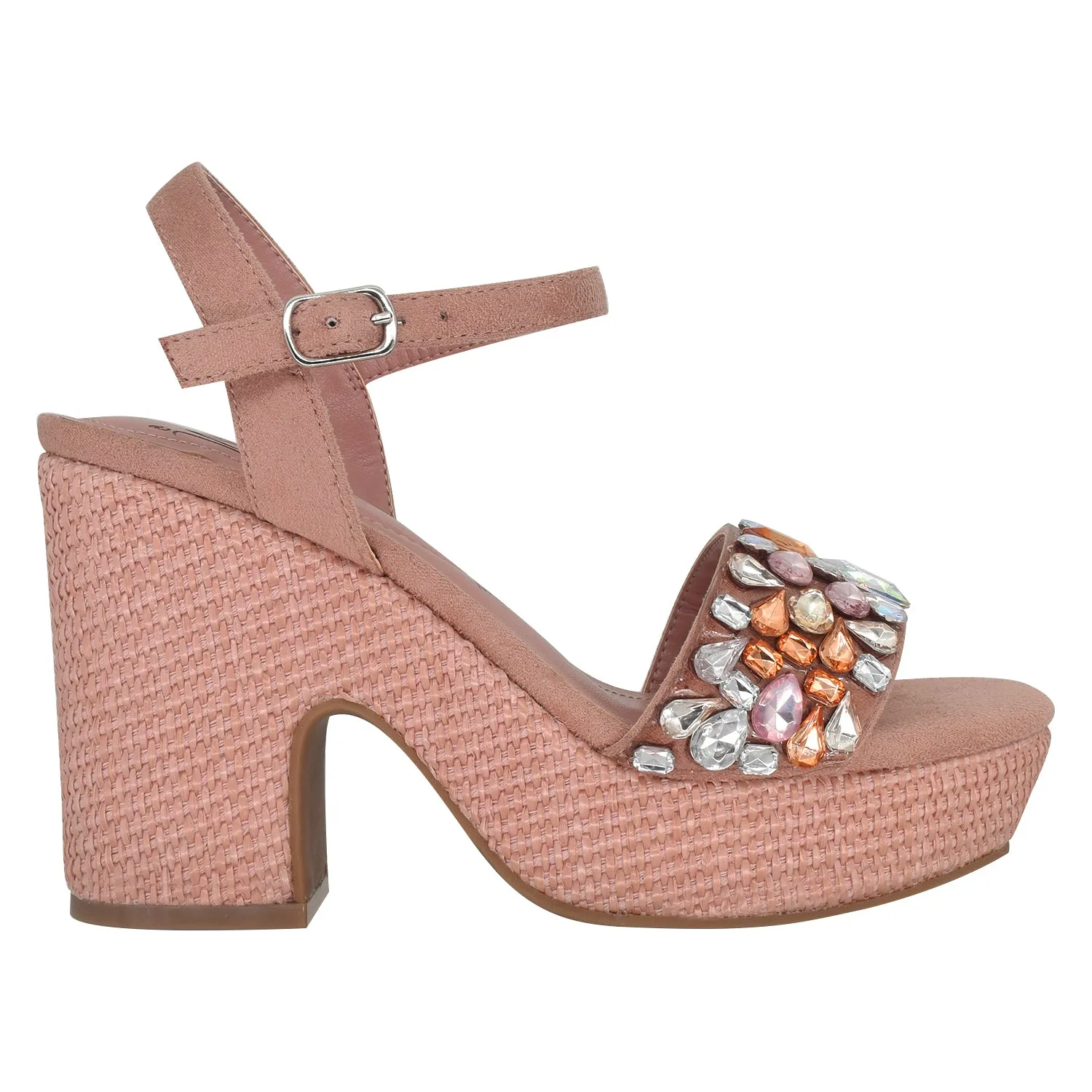 Odely Embellished Platform Sandal with Memory Foam