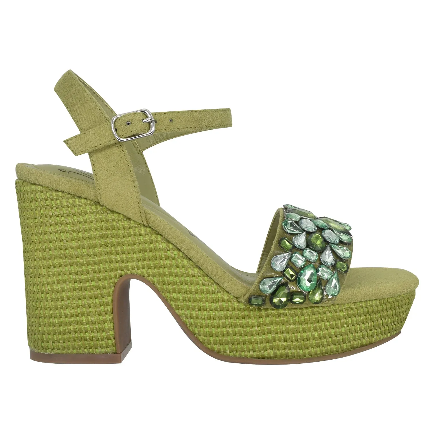 Odely Embellished Platform Sandal with Memory Foam