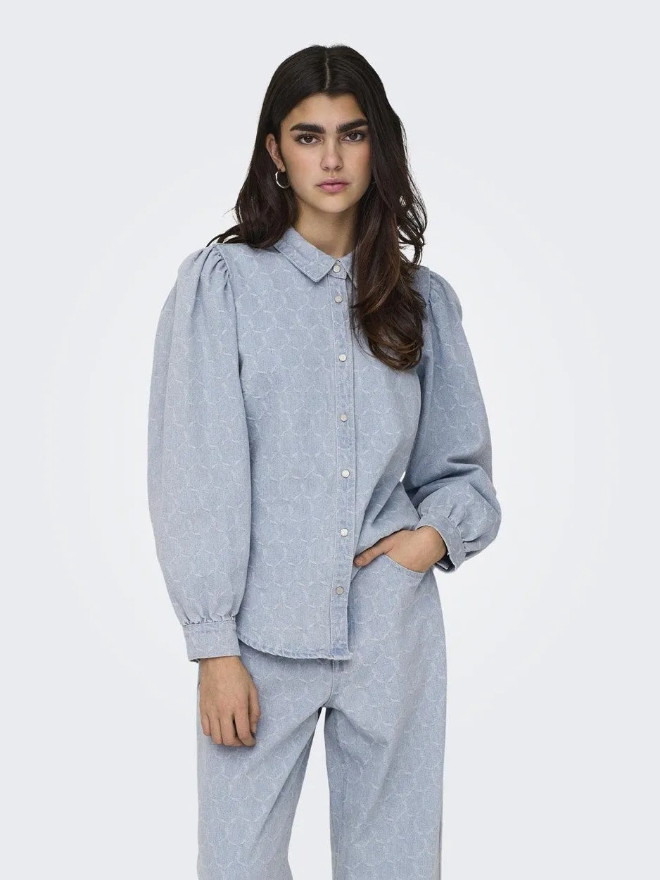 Onlrocco-eliza Ls Dnm Shirt Bj - Blue Denim