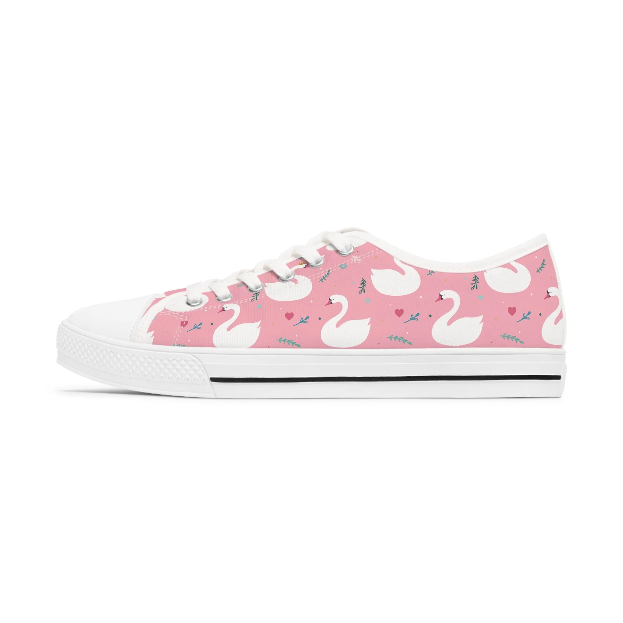 Pink Swan Women's Low Top Sneakers