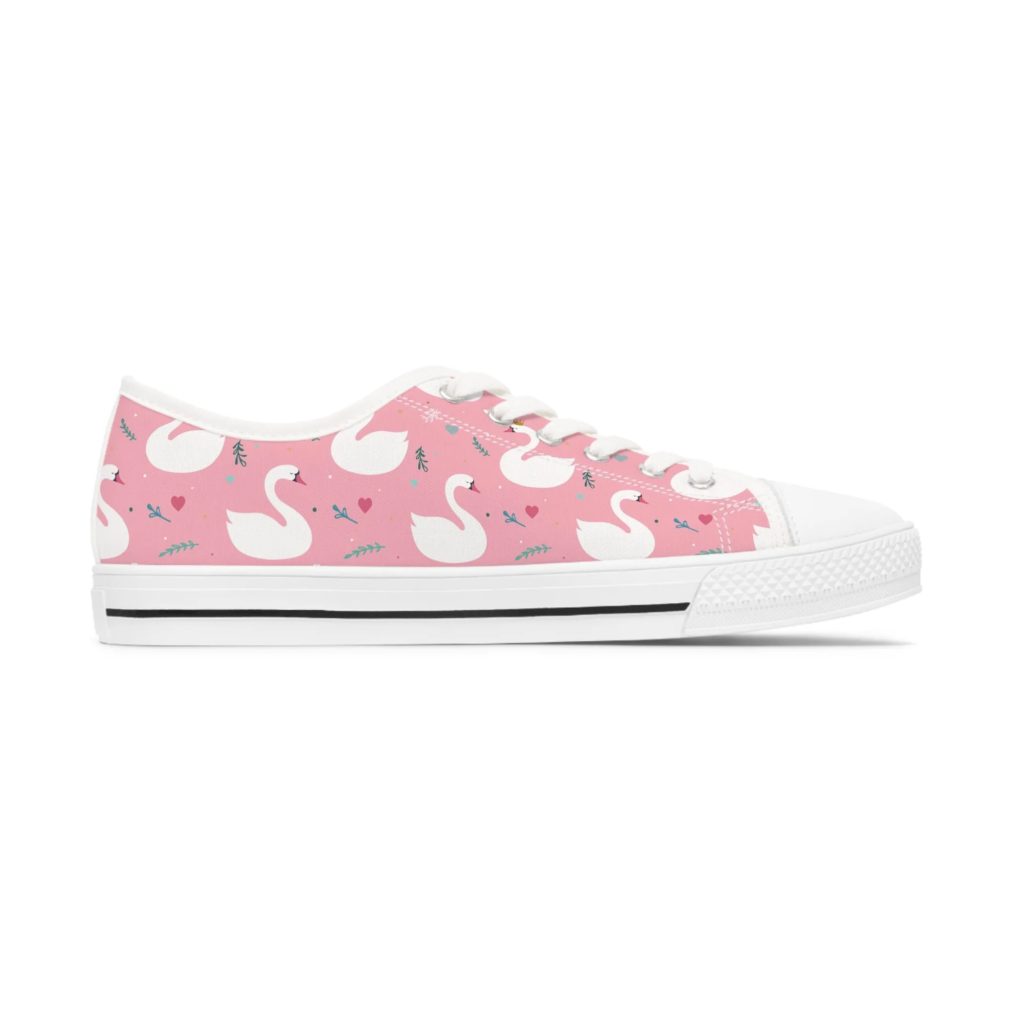 Pink Swan Women's Low Top Sneakers