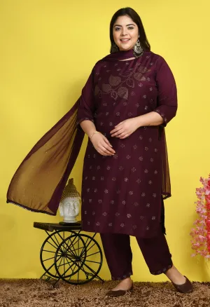 Plus Size Sparkling Wine Kurta Set