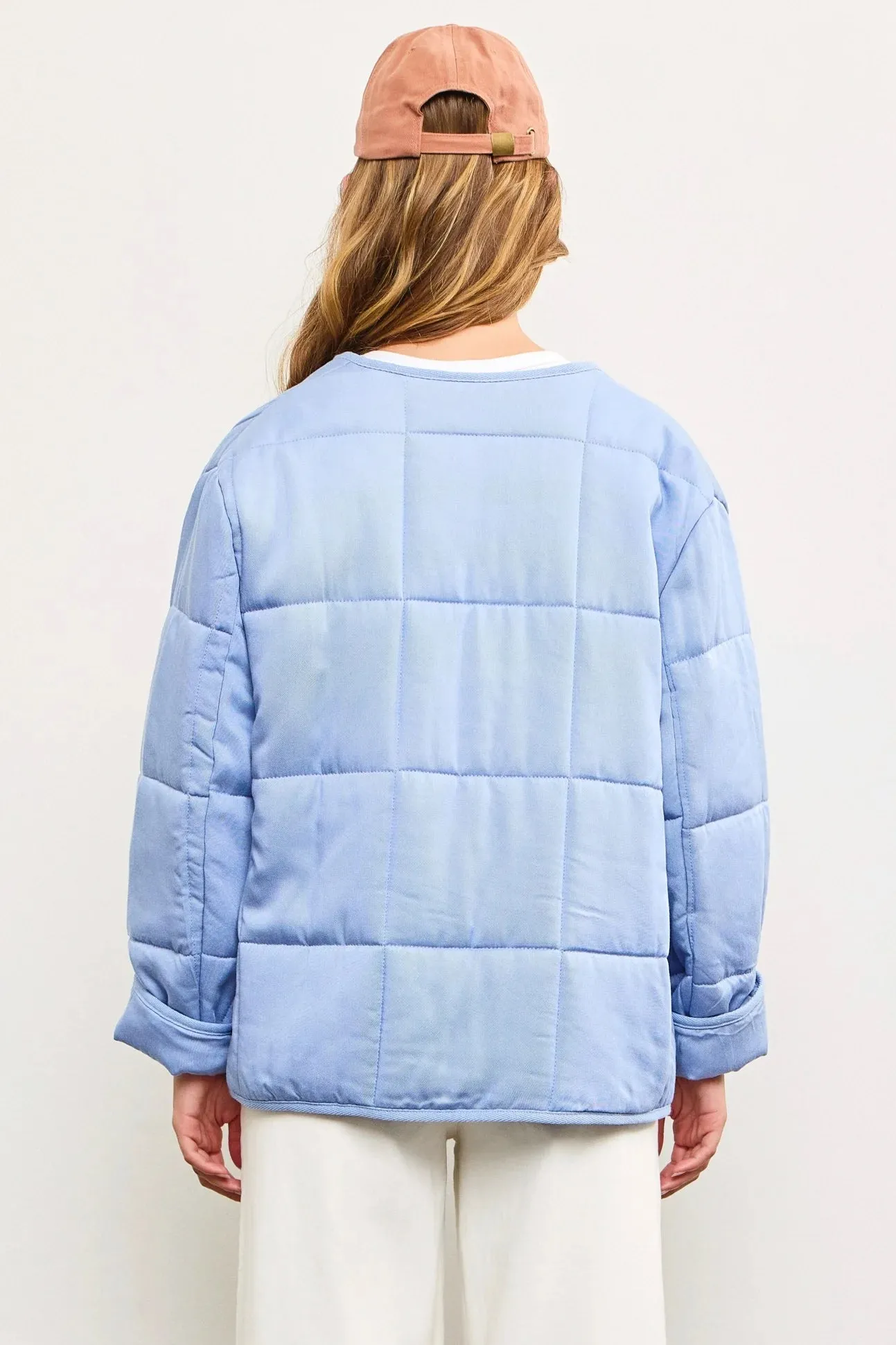 Quilted Oversized Flap Patch Pockets Puff Jacket