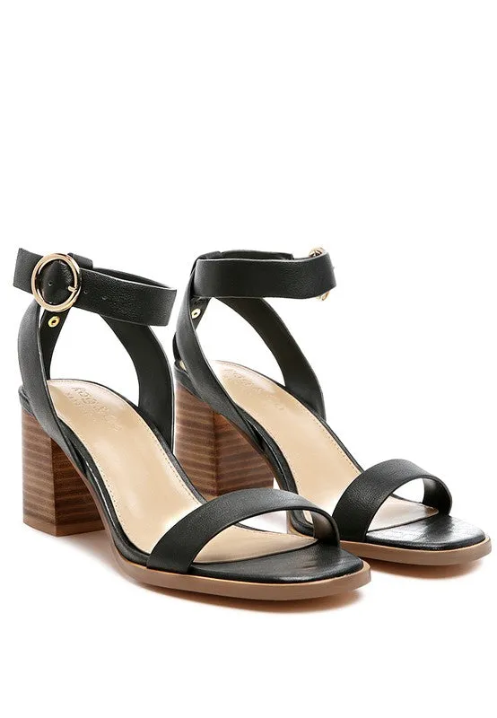 RAG&CO DOLPH STACK BLOCK HEELED SANDAL