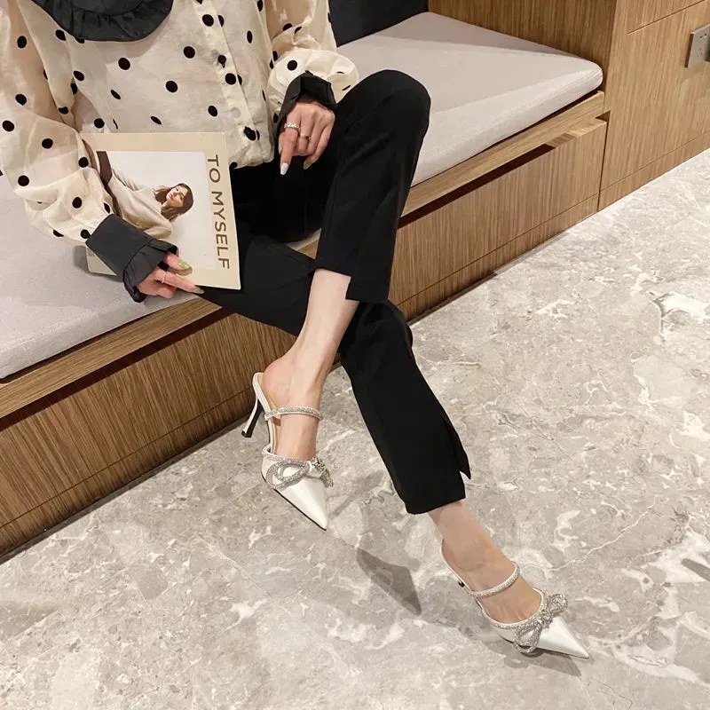 Rhinestone Crystal Butterfly Knot Heels