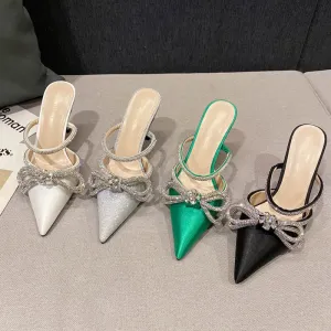 Rhinestone Crystal Butterfly Knot Heels