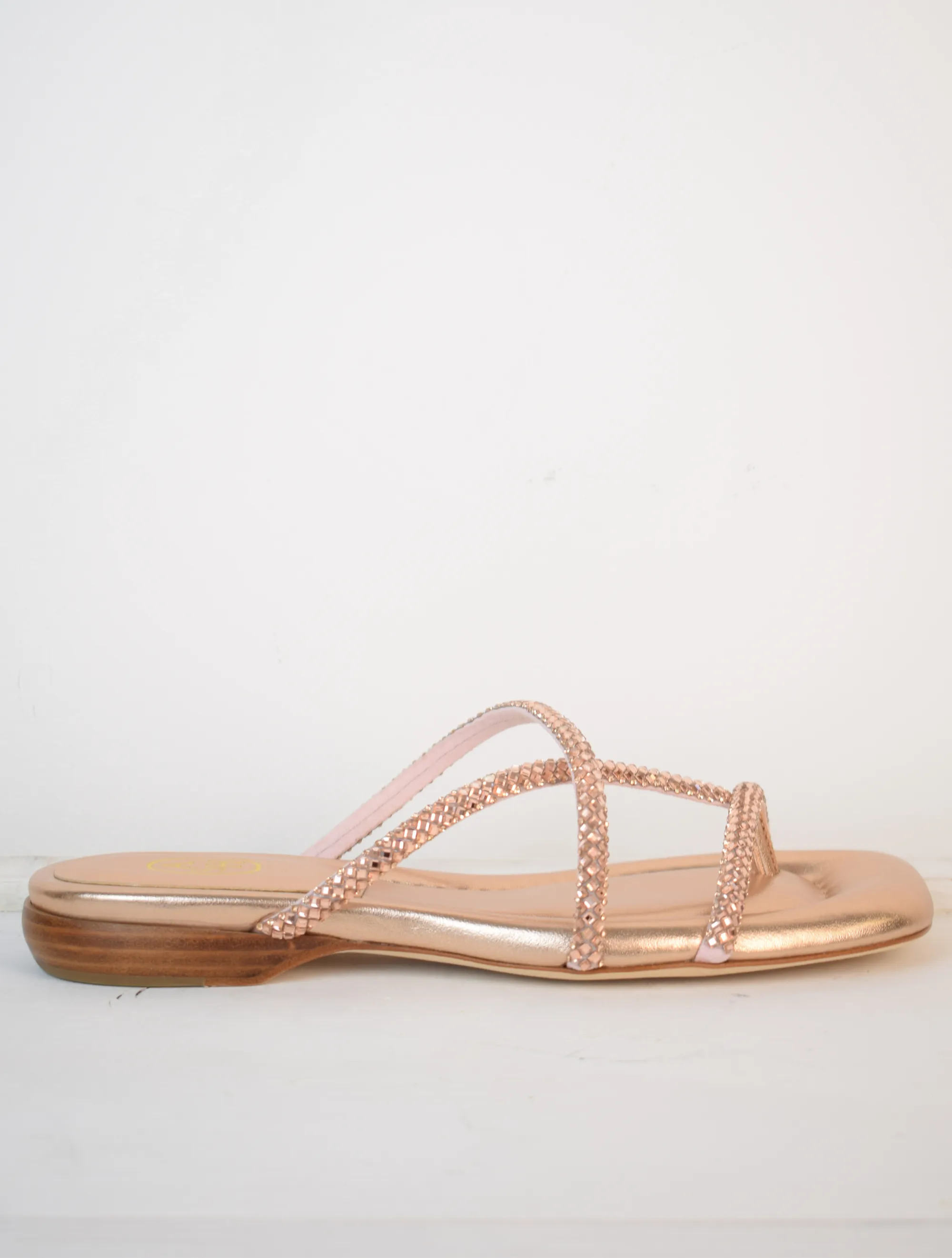 Rubis Crystal Sliders Rose Gold