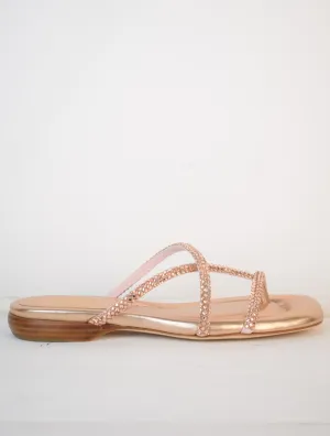 Rubis Crystal Sliders Rose Gold