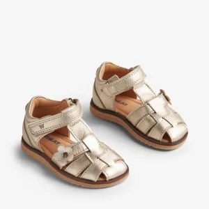 Sandal Closed Toe Sky Flower - light gold