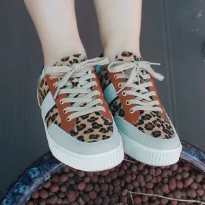 Schinotch 2022 New Wome Fashion Sneakers Casual Horse Hair Leopard Breathable