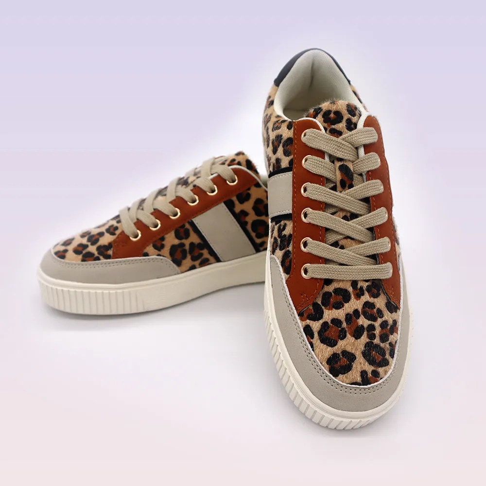 Schinotch 2022 New Wome Fashion Sneakers Casual Horse Hair Leopard Breathable