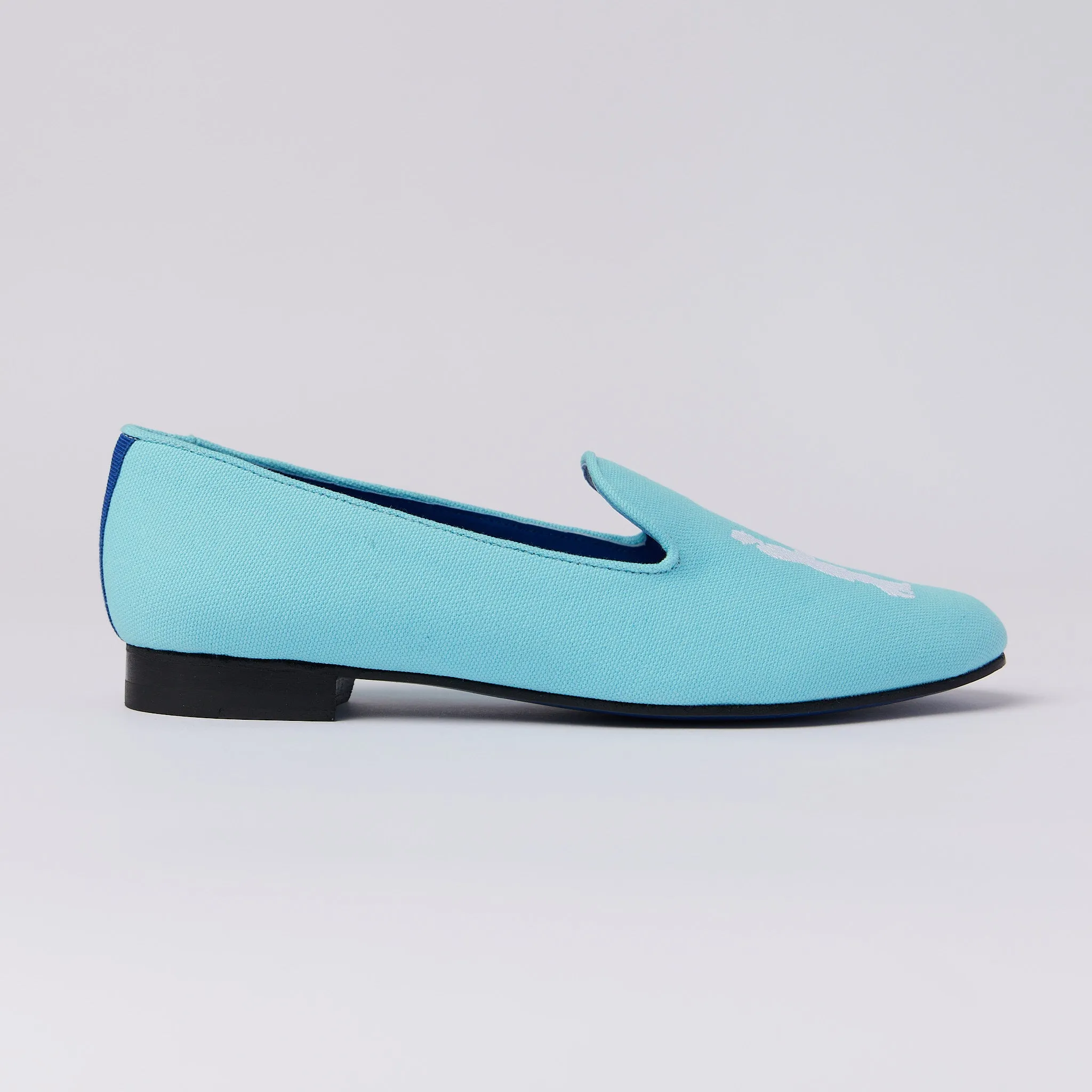 Slipper in Aqua with White Logo