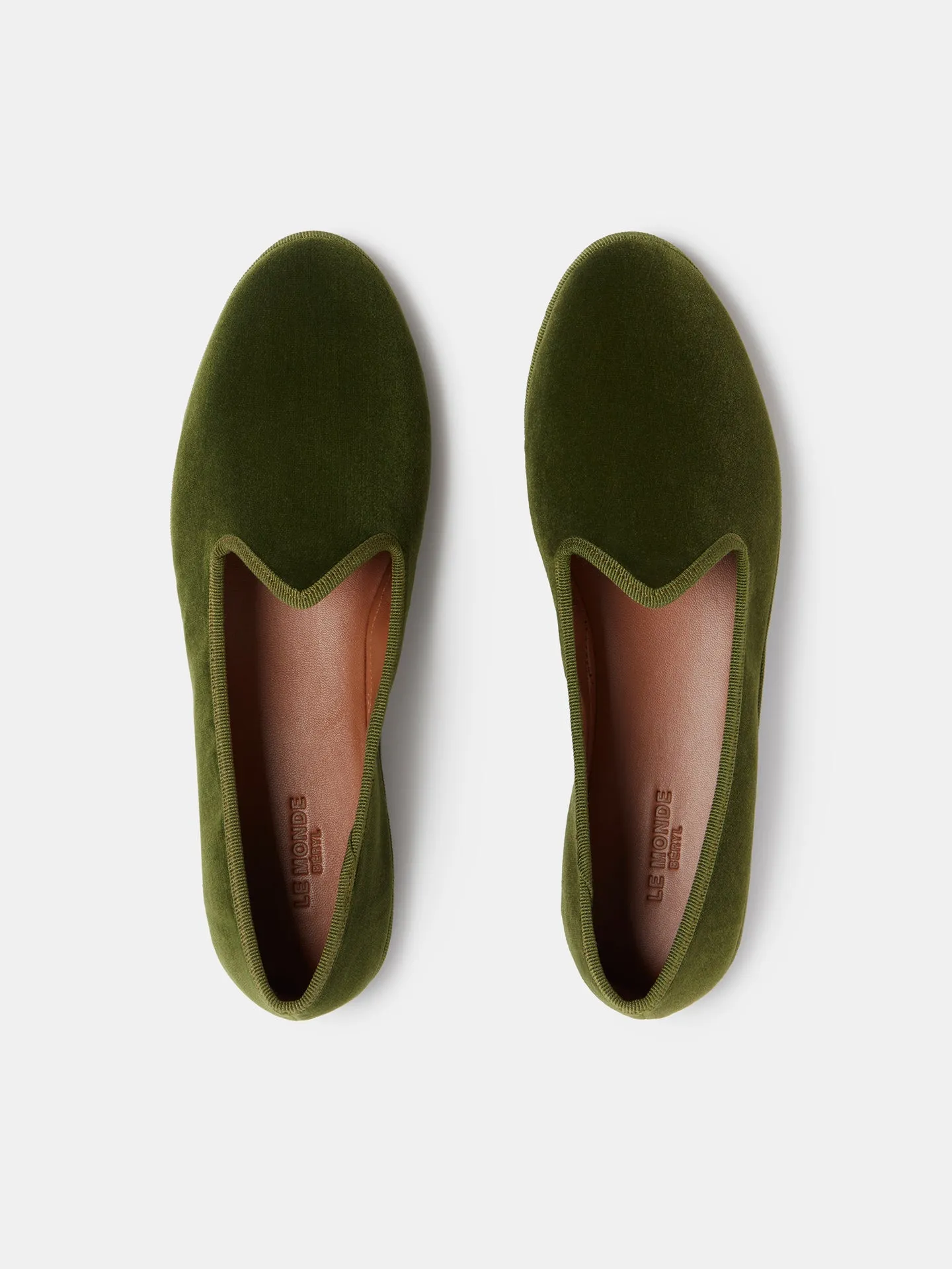 Soft Venetian Slipper / Olive Green Velvet