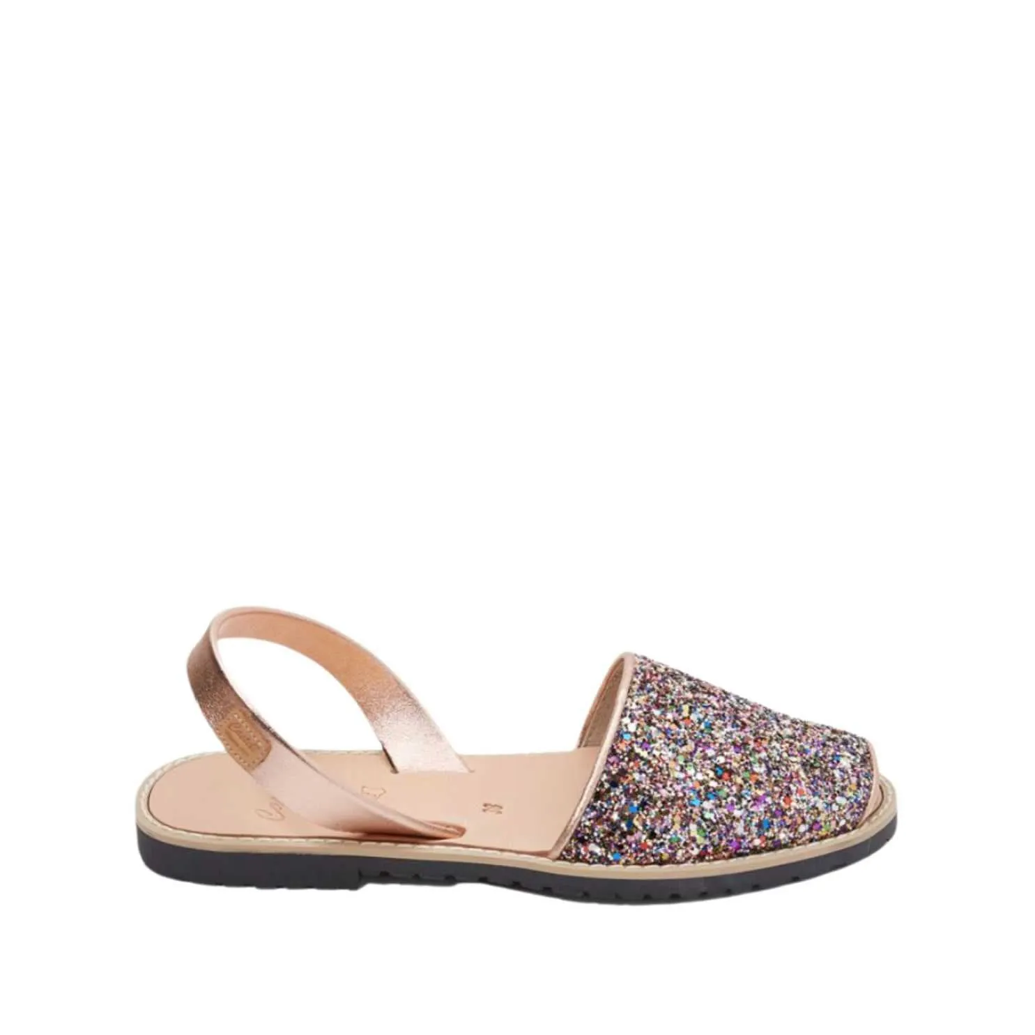 Standard Glitter Leather Sandals With Open Toe For Women - Madona-1056R