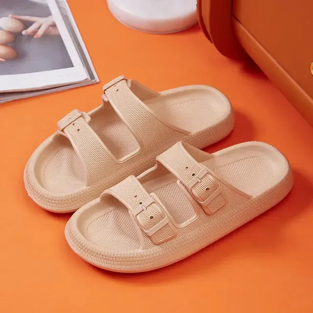 Strap Slippers - Soft Sole Pillow Slides