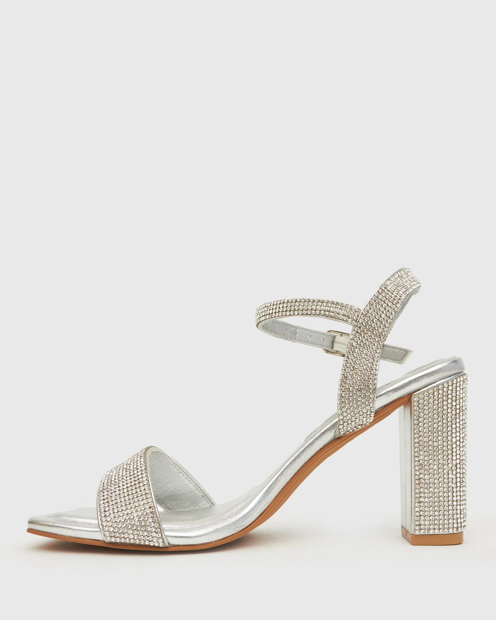 SUGAR Diamante Square Toe Sandals