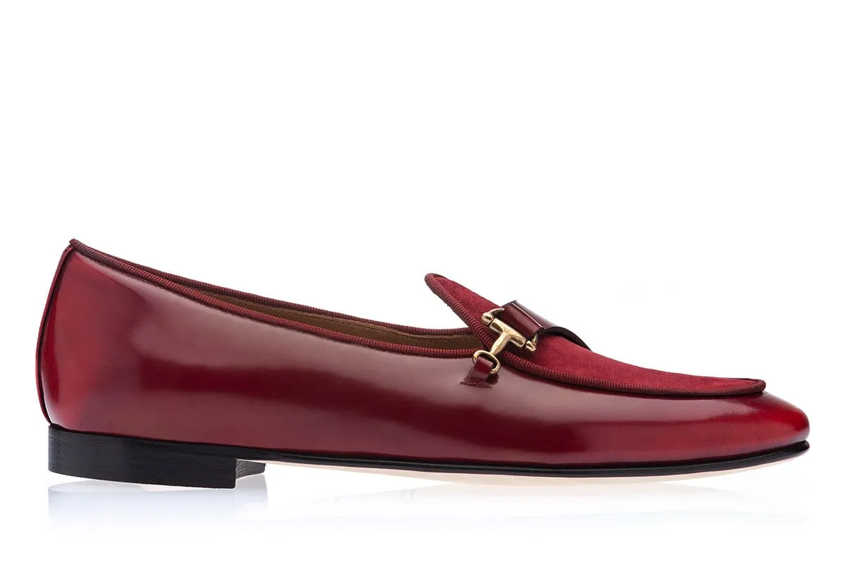 TANGERINE 12 CORDOVAN BURGUNDY BELGIAN LOAFERS