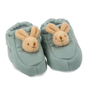 Trousselier Slippers Bunny 0-2 Years - Celadon Green Organic Cotton