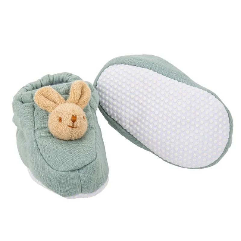 Trousselier Slippers Bunny 0-2 Years - Celadon Green Organic Cotton