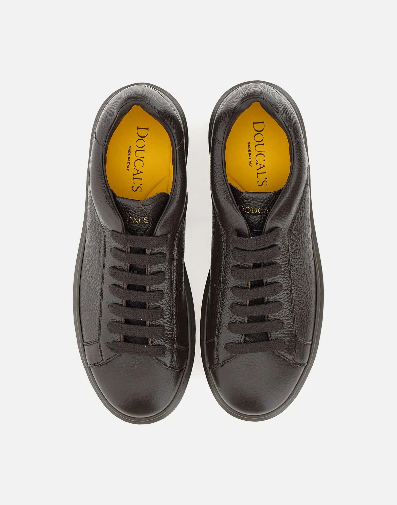 Tumblet Textured Leather Sneakers in Ebony