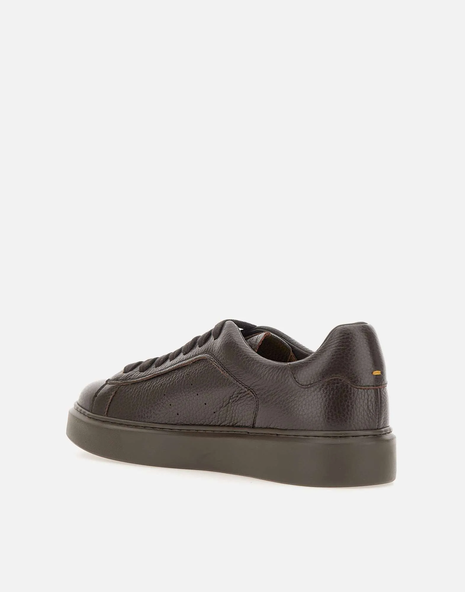 Tumblet Textured Leather Sneakers in Ebony