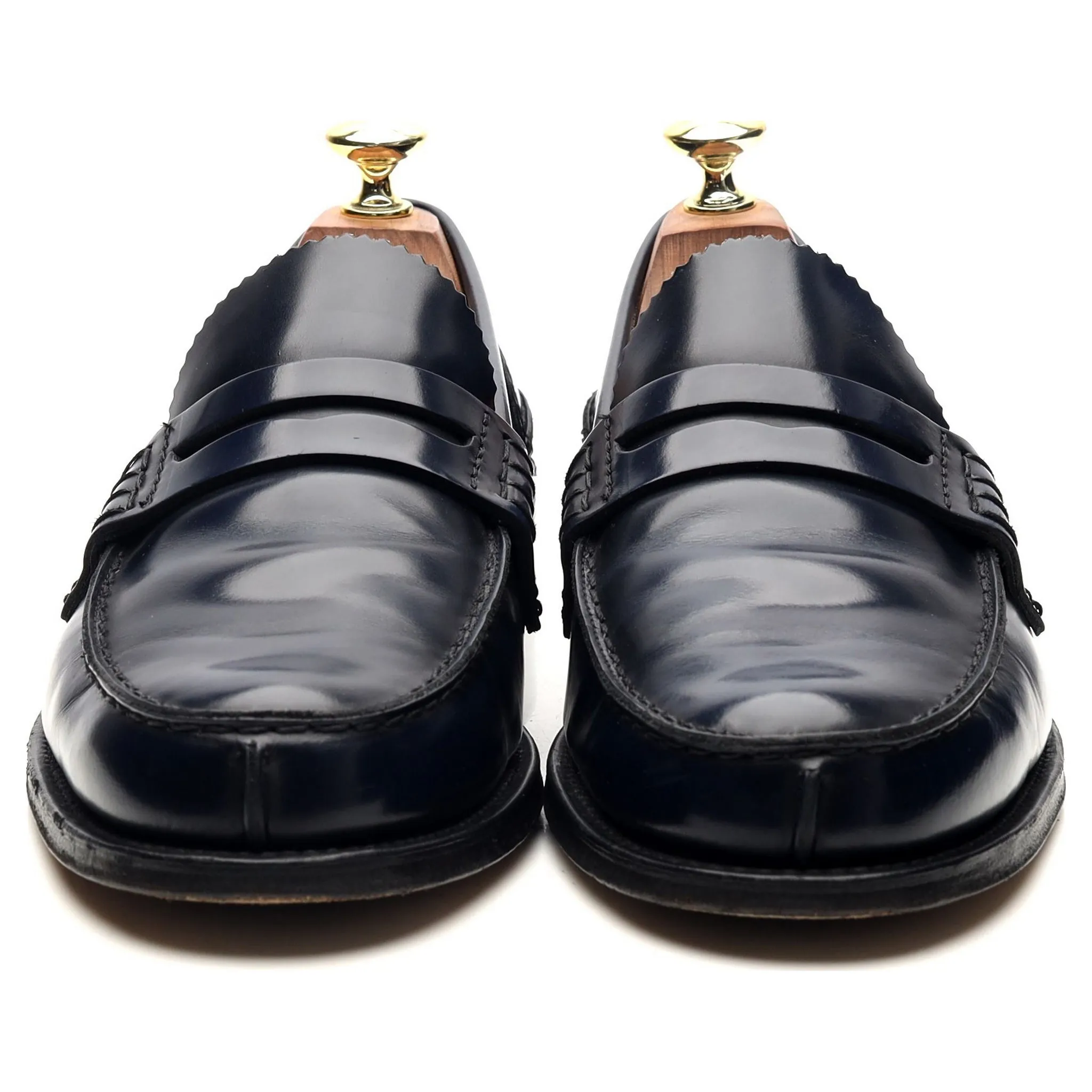 'Tunbridge' Navy Blue Leather Loafers UK 7 F