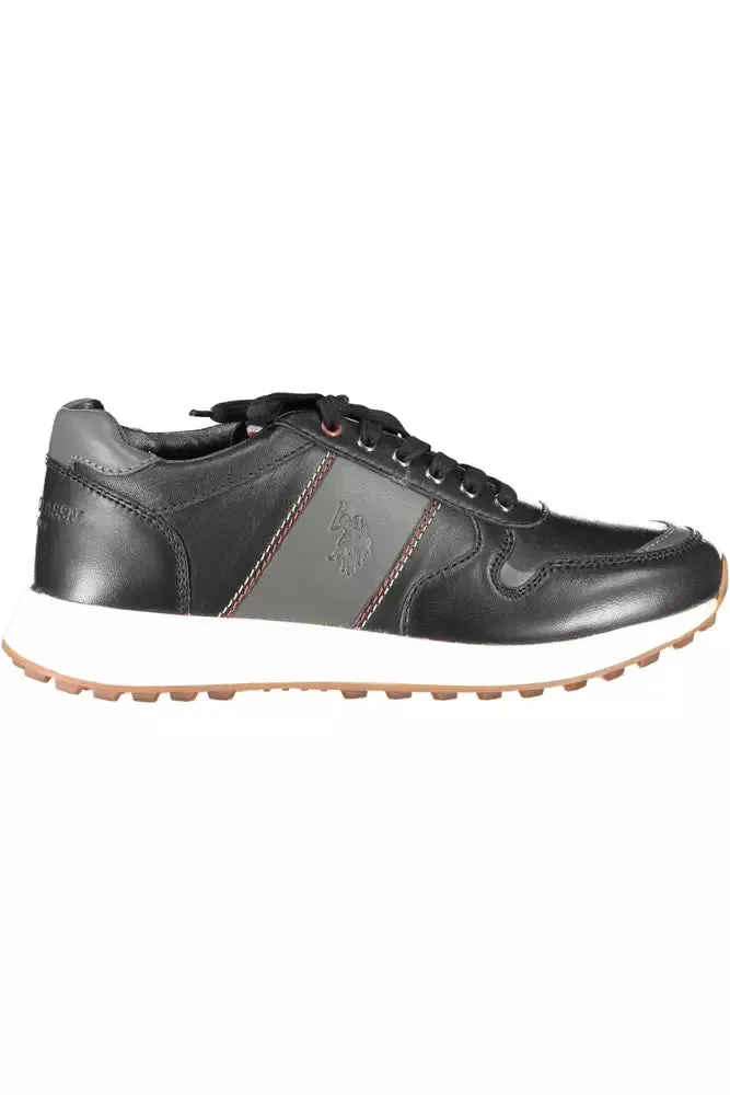 U.S. POLO ASSN. Black Eco Leather Men Sneaker