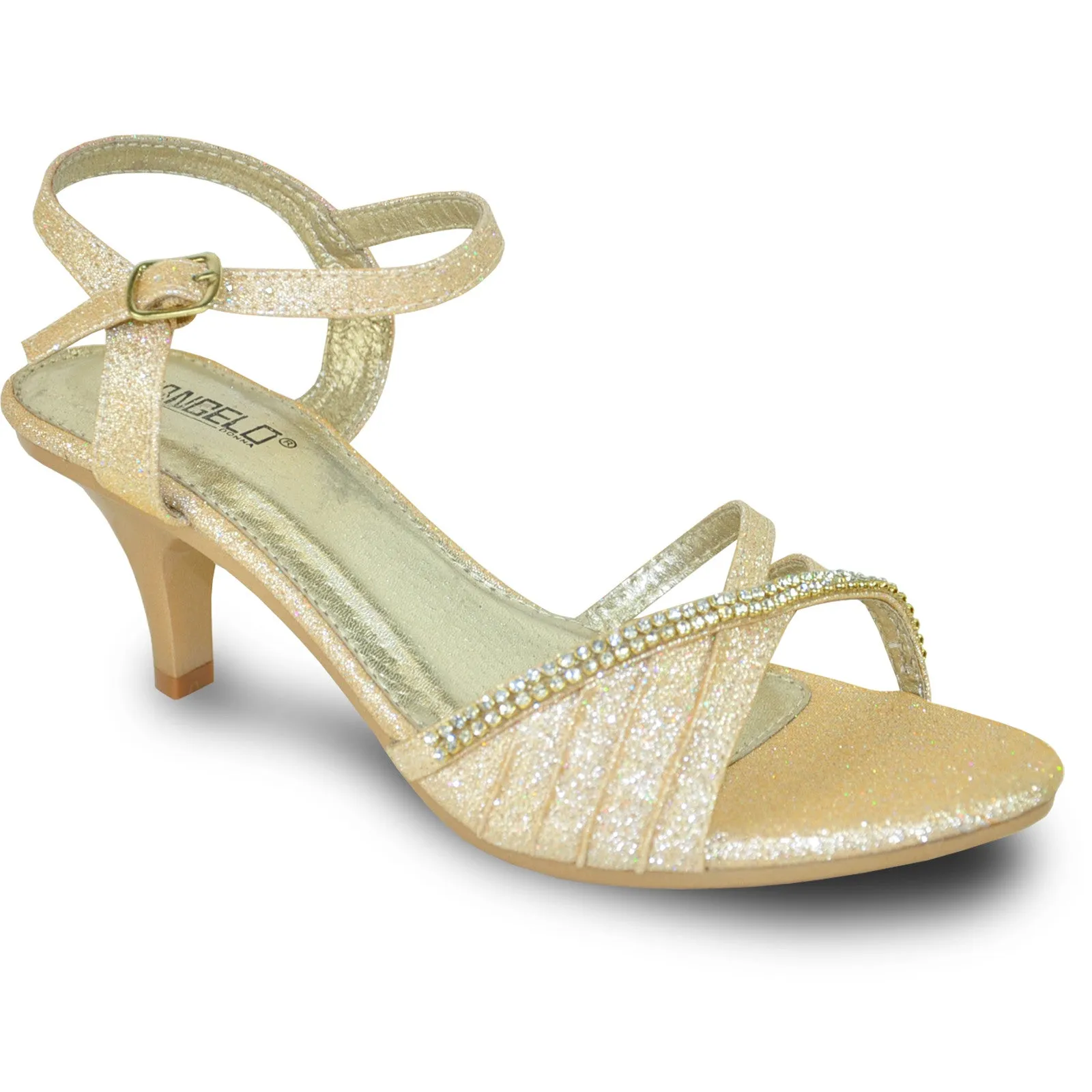 VANGELO Women Sandal FERNE-2 Heel Party Prom & Wedding Sandal Champagne