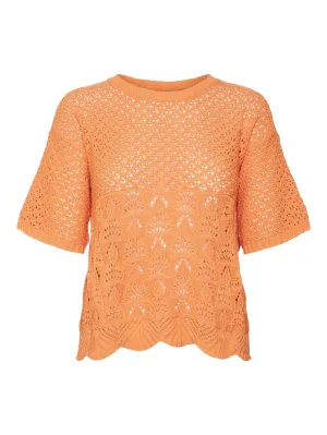 Vmlillie Ss O-neck Short Pullover B - Oranje