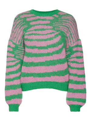 Vmwine Illusion Ls O-neck Pullover - Groen Dessin