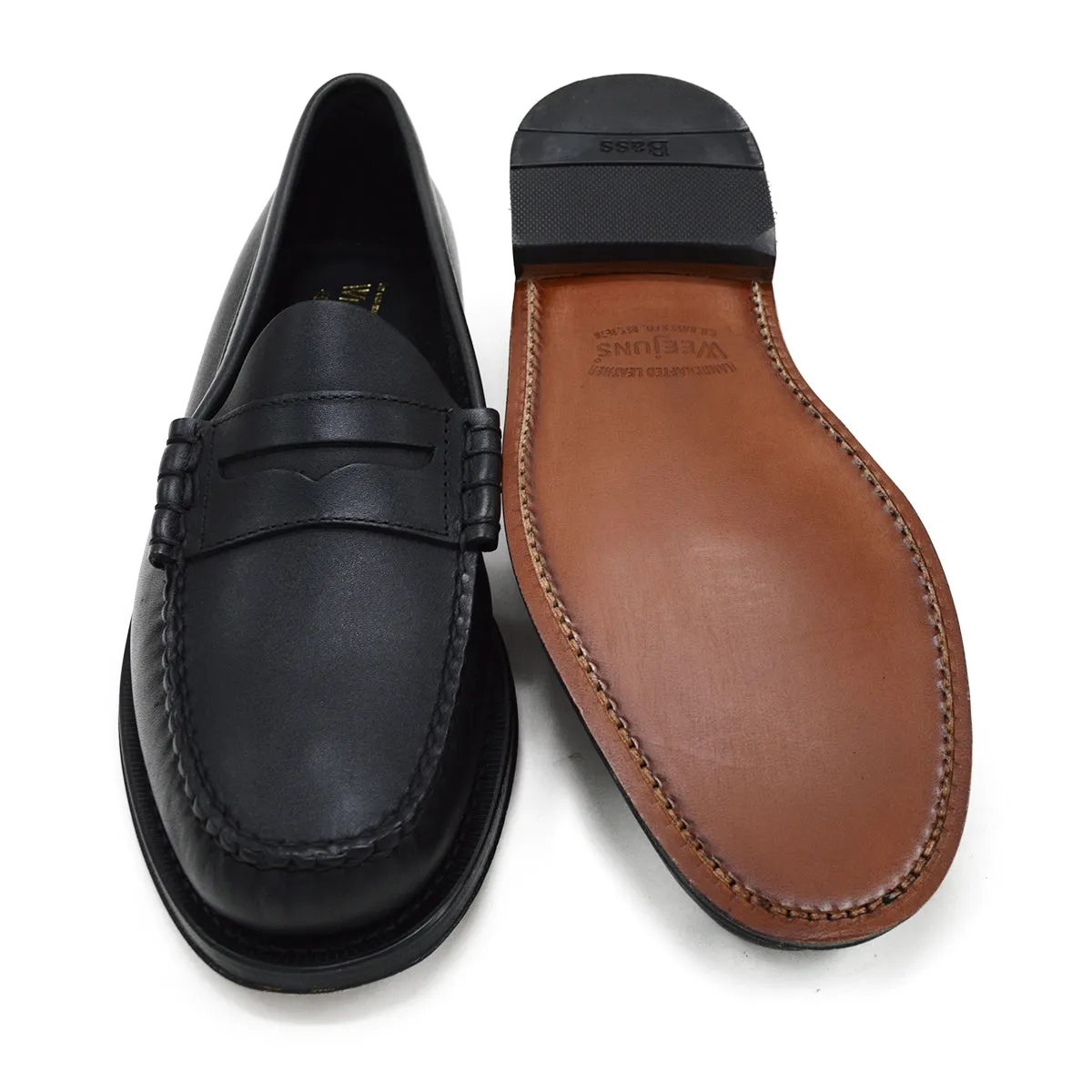 Weejuns Larson Penny Loafers Soft Black Leather