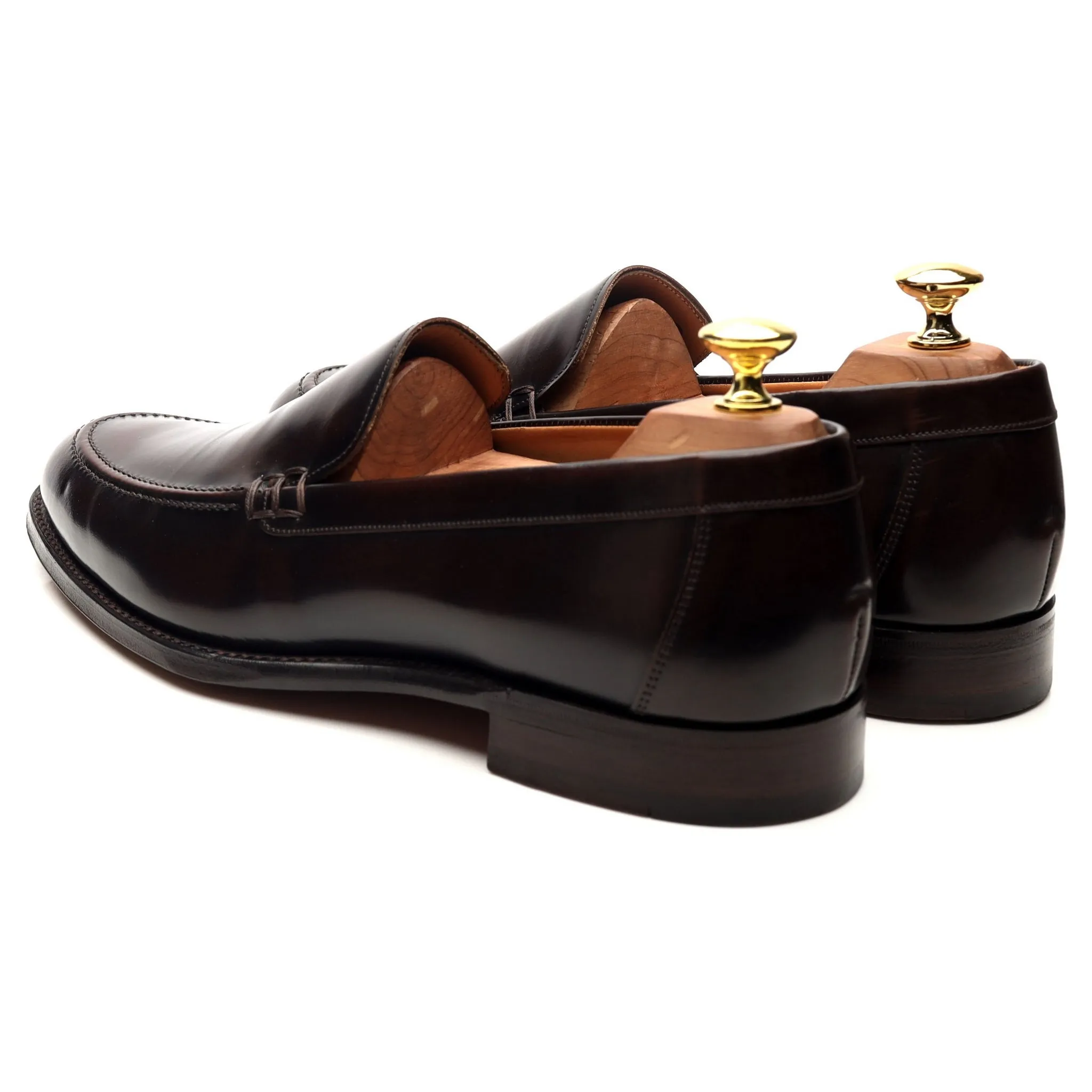 'Wilbur' Dark Brown Leather Loafers UK 8.5