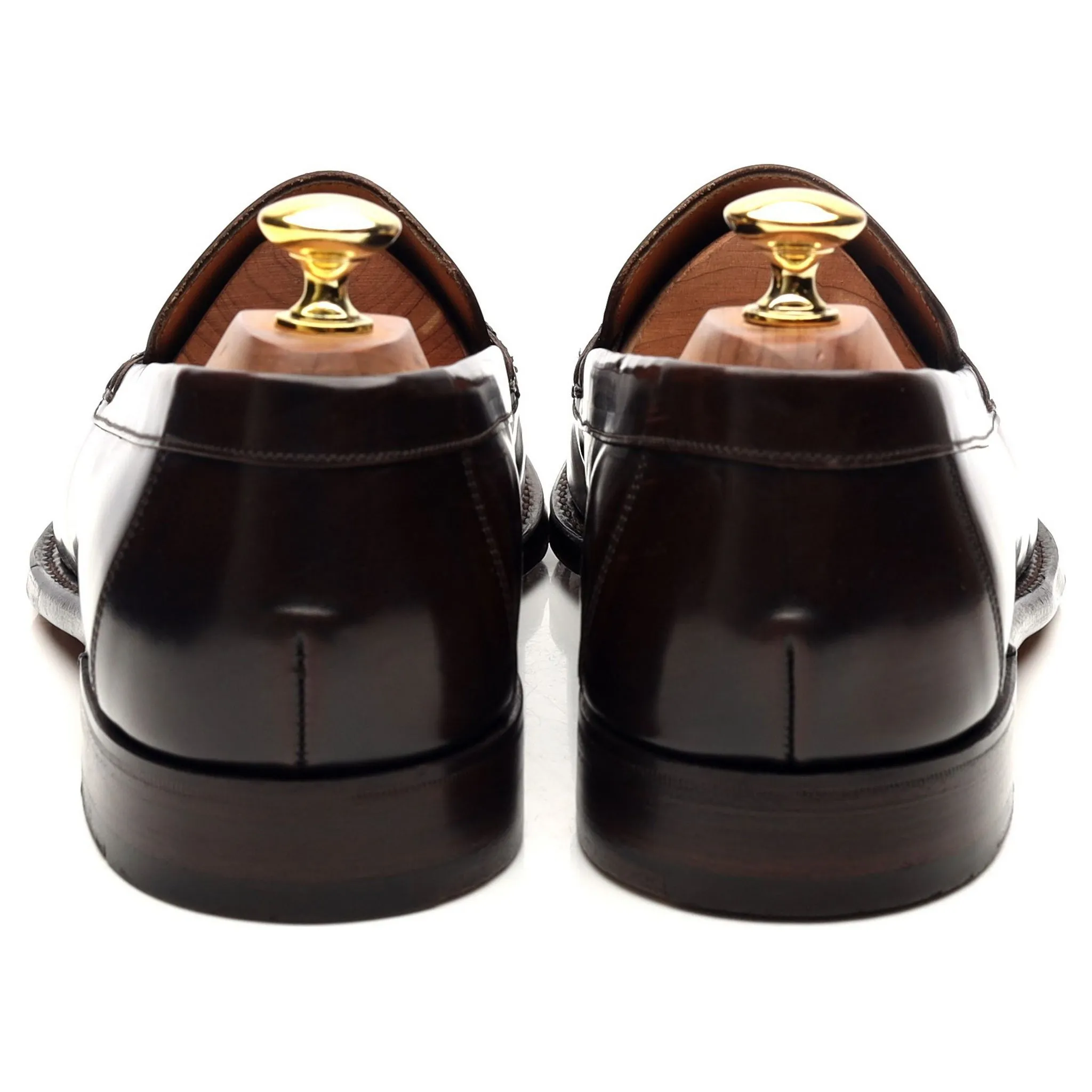 'Wilbur' Dark Brown Leather Loafers UK 8.5