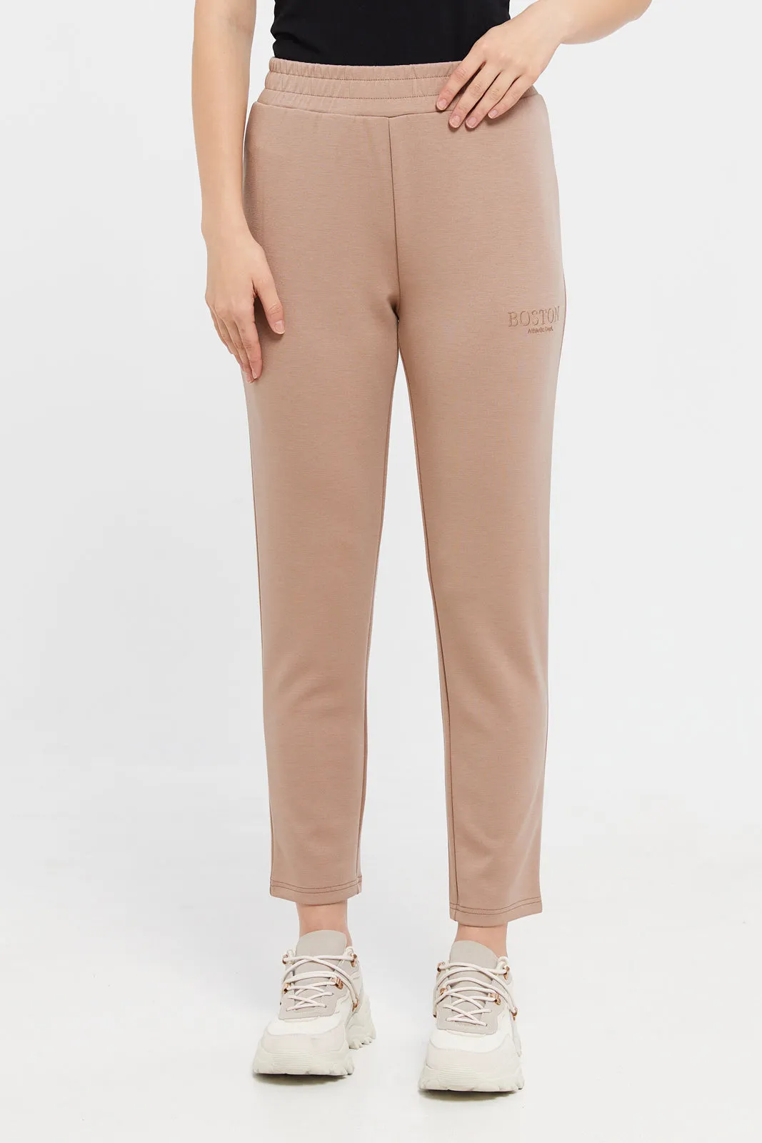 Women Beige Scuba Joggers