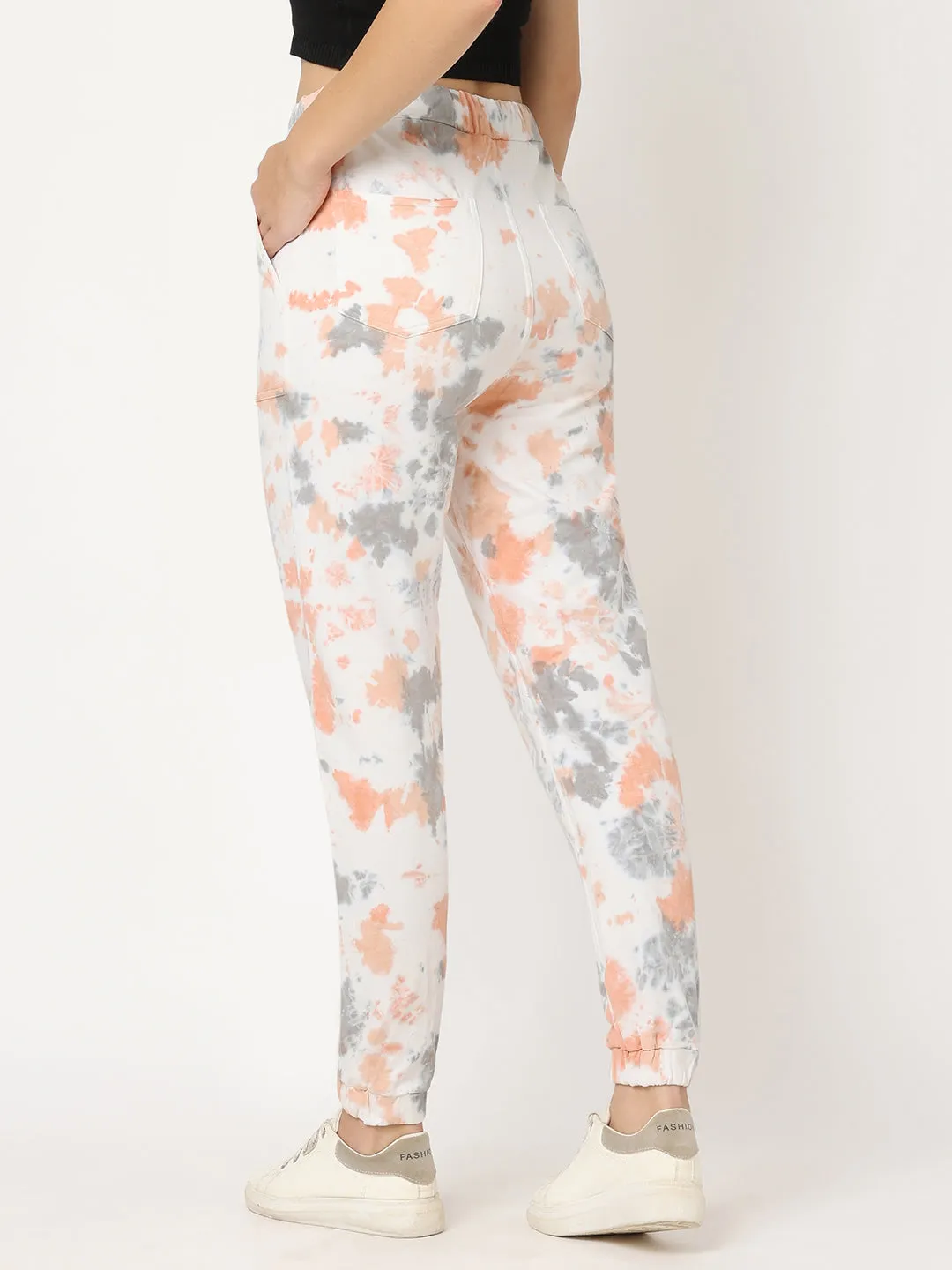 Women Tie & Dye High-Rise Solid Jogger